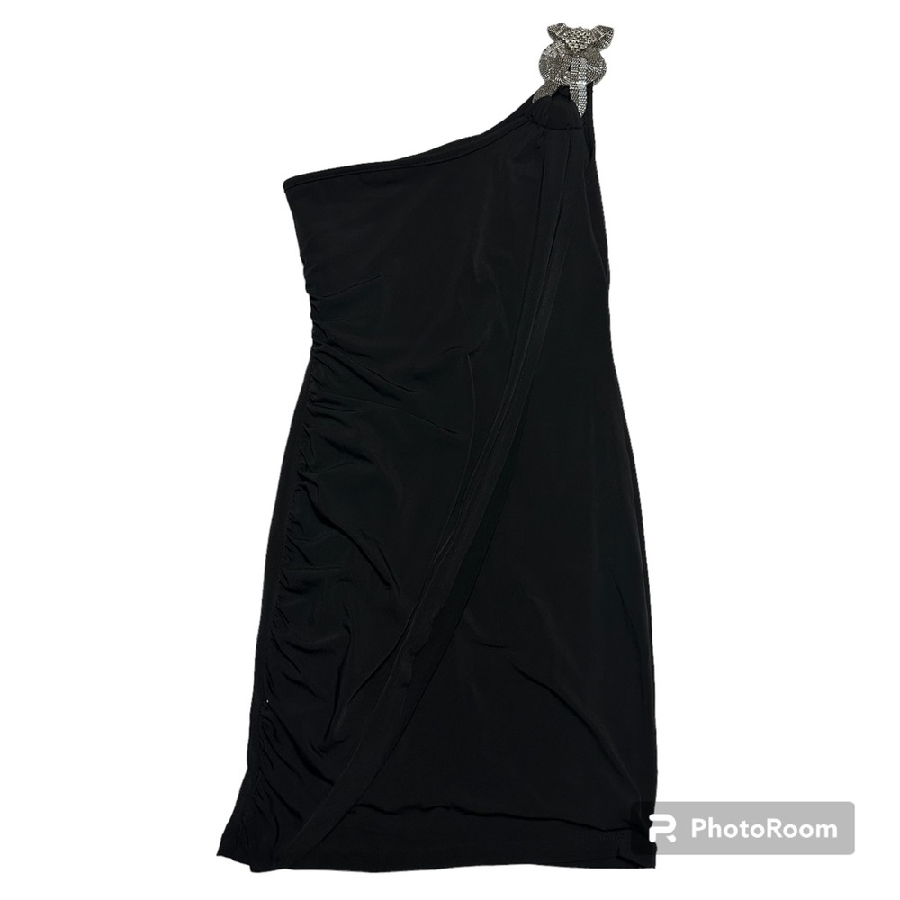 Ruby Rox Little Black Dress One Shoulder Metal Strap